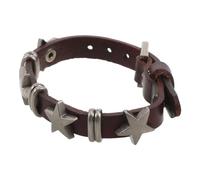 Ciieeo Bracciale Punk in Cuoio Marrone con Borchie, Design a Polsino Resistente e Lucentezza Duratura, per Eventi Musicali Urban