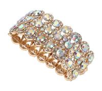 Ciieeo Bracciale Rigido Elastico Strass Scintillanti da Donna Braccialetti Eleganti per Sposa e Adolescenti Gioielli da Polso per Matrimoni e Occasioni Formali Accessorio Decorativo