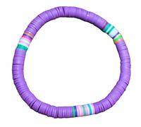Ciieeo Braccialetto Bohemien in Argilla Polimerica Colorato Corda Elastica Viola, Bracciale di Coppia Resistente All’acqua, Gioiello Leggero da Donna per Uso Quotidiano