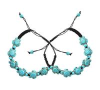 Ciieeo Braccialetto Intrecciato da Donna a Forma di Tartaruga, Set 2 Pezzi Turchese, Gioielli Decorativi Artigianali per Viaggi e Uso Quotidiano