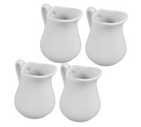 Ciieeo Brocca per latte in ceramica con manico, piccolo supporto per salsa per caffè e latte artistico, stabile e facile da pulire, per cucina e ristorante, 4 pezzi