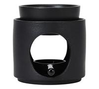 Ciieeo Bruciatore di Profumi in Argilla Nero Finitura Opaca, Resistente ad Alte Temperature, Design Minimalista Nordico, la Casa e Regalo per Inaugurazione