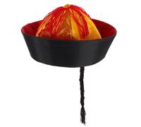 Ciieeo Cappello Dell’imperatore Hanfu con Treccia a Coda di Cavallo Nero per Cosplay e Spettacoli di Danza, Berretto Cinese Tradizionale in Costume Asiatico per Eventi e Feste