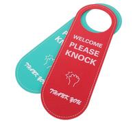 Ciieeo Cartello da Appendere alla Maniglia della Porta in Pu, Set da 2 Pezzi per Favore Non Disturbare e Benvenuti, Si Prega di Bussare", Segnaletica per Privacy Ufficio, Hotel e Sala