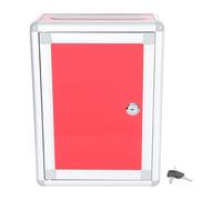 Ciieeo Cassetta Postale Suggerimenti Rossa Serratura e Chiave, Contenitore Lettere Decorativo per Ufficio e Scuola, Cassettina Suggerimenti Versatile in Metallo Ampia Capacità