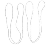 Ciieeo Catena per Vita a Doppia Corda Perline Bianche, Set 2 Pezzi, Catena da Spiaggia e Bikini in Argento, Accessorio Moda per Donne, Gioiello Corpo Adatto a Look Estivi sulla Spiaggia