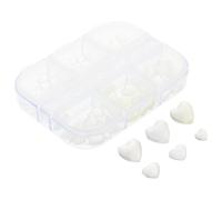 Ciieeo Ciondoli per Nail Art in Resina Trasparente a Forma di Cuore, Decorazioni Unghie per Manicure DIY, 1 Box 6 Griglie, Cuori Piccoli e Grandi, Facile da Portare