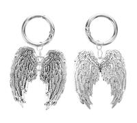 Ciieeo Ciondoli per Scarpe a Forma di Piume D'angelo in Lega di Zinco, 2 Pezzi Staccabili per Decorazioni di Stivali, Accessori Resistenti per Uso Quotidiano e Feste