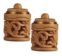 Ciieeo Ciondolo in Legno Intagliato 2 Pezzi Sacchetto Profumazione Fai da Te, Pendente Diffusore Aromatico Sospeso per Auto e Casa, Accessorio Decorativo Porta Palline di Incenso
