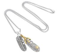 Ciieeo Collana Ciondolo Aquila in Lega Retrò da Uomo, Pendente Piuma Sagomato, Gioiello Maschile per Regali di Compleanno e Occasioni Speciali