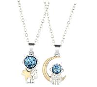 Ciieeo Collana Ciondolo Astronauta e Stella per Coppie Set di 2 Gioielli di Relazione Resistenti e Chic Regalo San Compleanno e Anniversario per lui e lei
