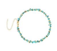 Ciieeo Collana di Cristallo Grezzo Pietra Turchese Spezzata Ciondolo per Collo Elegante Ornamento Semplice per Colletto Accessori Moda da Donna Regalo Raffinato