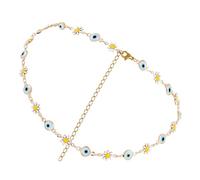 Ciieeo Collana Girocollo da Donna Margherita e Occhio Malvagio, Catena Corta per Clavicola in Materiale Anallergico, Gioielli Quotidiani Eleganti per Regalo San e Festa della Mamma