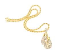Ciieeo Collana Unisex Pendente Guantoni da Boxe in Lega Oro, Design Unico alla Moda, Sicura e Delicata sulla Pelle per Ogni Occasione Quotidiana