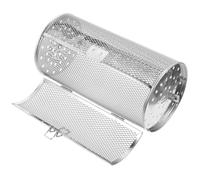 Ciieeo Contenitore Gabbia in Acciaio Inox 12x23 Cm per Arrosti e Noci, Cestello Griglia Antiruggine Porta Mobile, Utensile Cucina Lavabile in Lavastoviglie per Barbecue e Forno