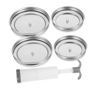 Ciieeo Coperchi Sottovuoto Per Barattoli a Bocca Larga in Acciaio 304 Pompa Manuale Per Sigillatura Ermetica Conserva Alimenti Freschi Kit Accessori Barattoli Riutilizzabili Per Cucina