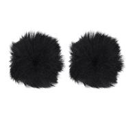 Ciieeo Copertura Antivento per Microfono Ktv in Peluche Nero, Set 2 Pezzi, Accessorio Protettivo per Registrazioni, Sale Riunioni e Palchi, Morbida Protezione Anti-schizzi Facile