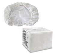 Ciieeo Copertura per Condizionatore D’aria Interno Beige 53x35x7 Cm Doppio Isolamento, Ventola di Raffreddamento e Parabrezza, Protezione Antigelo per Casa, Soggiorno e Camera da Letto