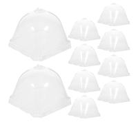 Ciieeo Copertura per Vivaio 10 Pezzi, Cupola di Protezione in Plastica Trasparente 10x10 Cm Prese D’Aria Regolabili, Copertura Antiumidità e Antigelo per Piante da Giardino e