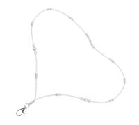 Ciieeo Cordino Porta Badge Perle Artificiali Bianco Crema, Porta Tesserino da Collo Elegante per Donne, Insegnanti e Infermiere, Cordino per Carte da Crociera Resistente e Decorativo,