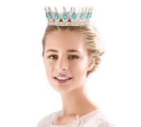 Ciieeo Corona da Sposa Classica in Lega di Zinco Strass Blu Lago, Copricapo Elegante per Matrimoni, Feste e Compleanni, Accessorio per Chioma Donna Design Raffinato e Resistente