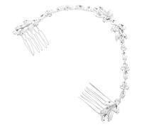 Ciieeo Crystal Chain Hair Comb in Argento Design Chic a Catena, Accessorio Chioma Sposa per Giorno Speciale e Anniversario