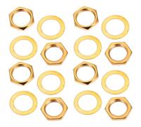 Ciieeo Dadi e Rondelle in Metallo Dado Resistente Finitura Oro 10 Pezzi Accessori per Socket Ingresso Chitarra per Presa Jack di Chitarra Elettrica