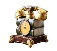 Ciieeo Decorazione Creativa Telefono da Scrivania in Resina Resistente, Ornamento Orologio Decorativo Vintage per Arredamento Casa e Ufficio, Accessorio Artistico Soprammobile