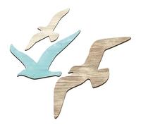 Ciieeo Decorazione Della Parete In Legno Gabbiano 3 Pezzi Arte Della Parete A Tema Oceano Costiero Scultura Murale Uccelli Di Mare Casa Del Lago Ornamenti Oceano Per Parete