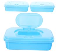 Ciieeo Dispenser per Salviette Umidificate 3 Pezzi in Plastica Pp Resistente Coperchio Antipolvere, Porta Salviette Multiplo per Viaggio e Soggiorno Colore Casuale