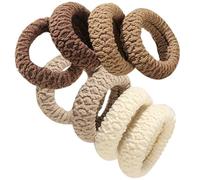 Ciieeo Elastici per Chioma Spessi da Donna e Bambina, Set da 8 Pezzi, Corda Elastica a Trama Grossa Colore Caffè, Accessori per Chioma Comodi e Resistenti per Uso Quotidiano