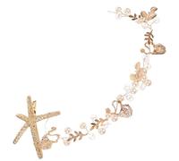 Ciieeo Fascia per Chioma Corona in Lega e Perle, Cerchietto da Sposa a Forma di Stella Marina Elegante, Accessorio per Chioma da Cerimonia e Festa, Decorazione per Acconciature Raffinata