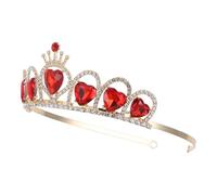 Ciieeo Fascia per Chioma Corona Rosso Cremisi in Rame e Acrilico, Accessorio Elegante per Matrimonio e Festa, Fascia Delicata per Donna e Sposa