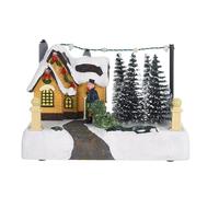 Ciieeo Figurina del Villaggio di Natale Illuminato Decorazione Natalizia Luminosa - Carillon Natalizio per Feste di Natale Decorazione da Tavolo Festiva