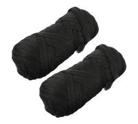 Ciieeo Filo per Parrucca da Donna in Polipropilene Nero 2 Pezzi, Filo per Extension Chioma Lunghi e Lisci, Accessorio per Acconciature Feste e Travestimenti