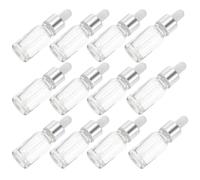 Ciieeo Flaconi Contagocce in Vetro da 5 Ml, Set da 12 Pezzi Pipetta Bianca e Anello Argento, Flaconi Contagocce da Viaggio per Oli Essenziali, Cosmetici e Aromaterapia, Bottiglie