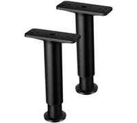 Ciieeo Gambe del Letto Regolabili in Acciaio Plastico, Supporto Centrale Rinforzato per Mobili, Altezza Estensibile 15-25 Cm, Kit 2 Pezzi per Telaio Letto