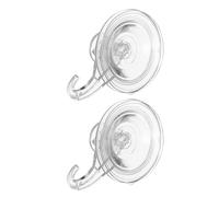 Ciieeo Ganci a Ventosa Trasparenti per Bagno e Cucina Set da 2 Ganci a Vuoto Riutilizzabili per Piastrelle Vetro e Superfici Lisce Adesione Forte senza Forare per Doccia e