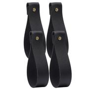 Ciieeo Ganci Fermatende in PU 4 Pezzi Cinghie e Supporto da Parete, per Tende in Bagno e Cucina, Design Bohémien per Ambienti Interni