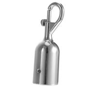 Ciieeo Gancio Metallico per Corda di Barriera da Coda, Doppio Gancio per Divisori Pali di Linea, Resistente e Stabile, per Controllo Folla in Banche, Aeroporti e Hotel, Colore Argento