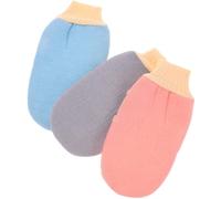 Ciieeo Guanti Esfolianti per Corpo Set da 3 Pezzi, Guanto Scrub Doccia Coreano Delicato per Pelle Sensibile, Esfoliante Naturale per Bagno e Massaggio Corpo, Colori Assortiti (blu, Rosa,