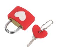 Ciieeo Lucchetto a Cuore con Chiave Rosso 50 MM in Metallo Resistente per Coppie Lucchetto Dell’Amore per Ponti e Regalo Anniversario e Scatole di Gioielli