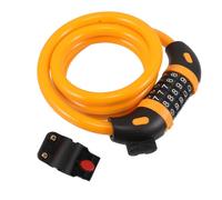 Ciieeo Lucchetto Catena Bici con Combinazione Cifre Cavo Antifurto Resistente alle Intemperie per Bici Scooter Elettrici e Moto Sicurezza Portatile Arancione