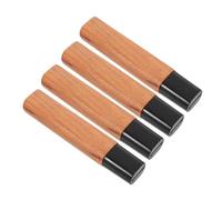 Ciieeo Manico per Coltello da Sashimi in Legno di Faggio Nero 4 Pezzi, Manico di Ricambio Ergonomico per Coltelli Giapponesi Santoku e Gyuto, Accessorio Fai da Te per Utensili da