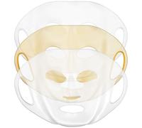 Ciieeo Maschera in Silicone Riutilizzabile 3 Pezzi Bianco e Oro Ganci per Maschere Viso Idratanti, Coprimaschera Antievaporazione per Trattamenti Spa a Casa, Cura Pelle Donna