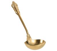 Ciieeo Mestolo da Zuppa in Acciaio Inox Oro, Cucchiaio da Portata Multiuso Ergonomico per Cucina e Ristorazione, Utensile Resistente per Servire Minestre e Pentola Calda, 1 Pezzo