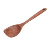Ciieeo Mestolo in Legno Teak Angolato con Manico Lungo Cucchiaio da Cucina Ergonomico e Resistente al Calore Utensile Leggero per Mescolare e Servire Compatibile con Pentole Antiaderenti
