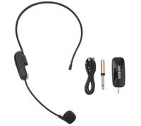 Ciieeo Microfono Wireless Uhf a Cuffia Leggero Nero Connessione senza Fili, Piccolo Microfono per Insegnanti e Arti Performative Batteria da 500mah e Struttura Abs