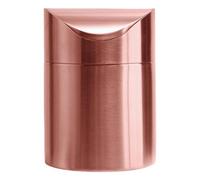 Ciieeo Mini bidone spazzatura da scrivania in acciaio inox con coperchio a pressione, per auto e ufficio, bronzo anticato, previene gli odori