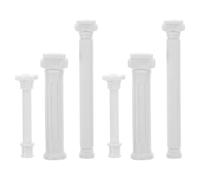 Ciieeo Mini Colonna Romana Bianca 6 Pezzi in ABS per Modellismo | Design Classico, Leggera e Facile da Montare, per Crafts e Miniature Buildings
